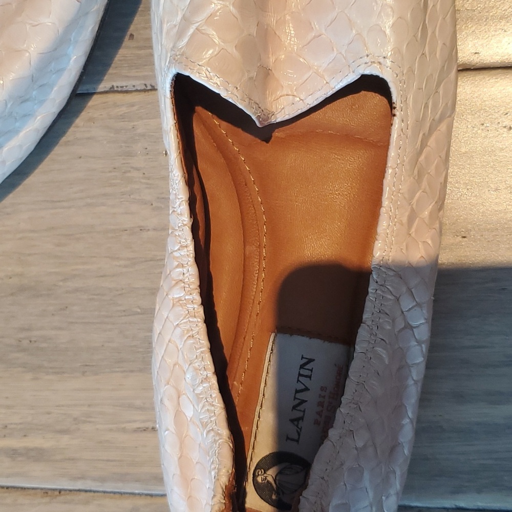 Lanvin Genuine Python Leather Light Pink Loafers … - image 2